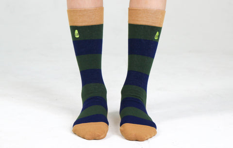 Kids' Rugby Stripe Crew Socks Apparel & Accessories Woven Pear