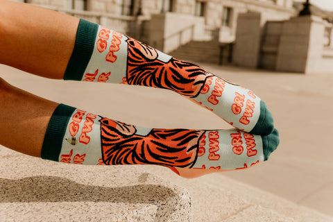 Fight Like a Girl Socks Woven Pear