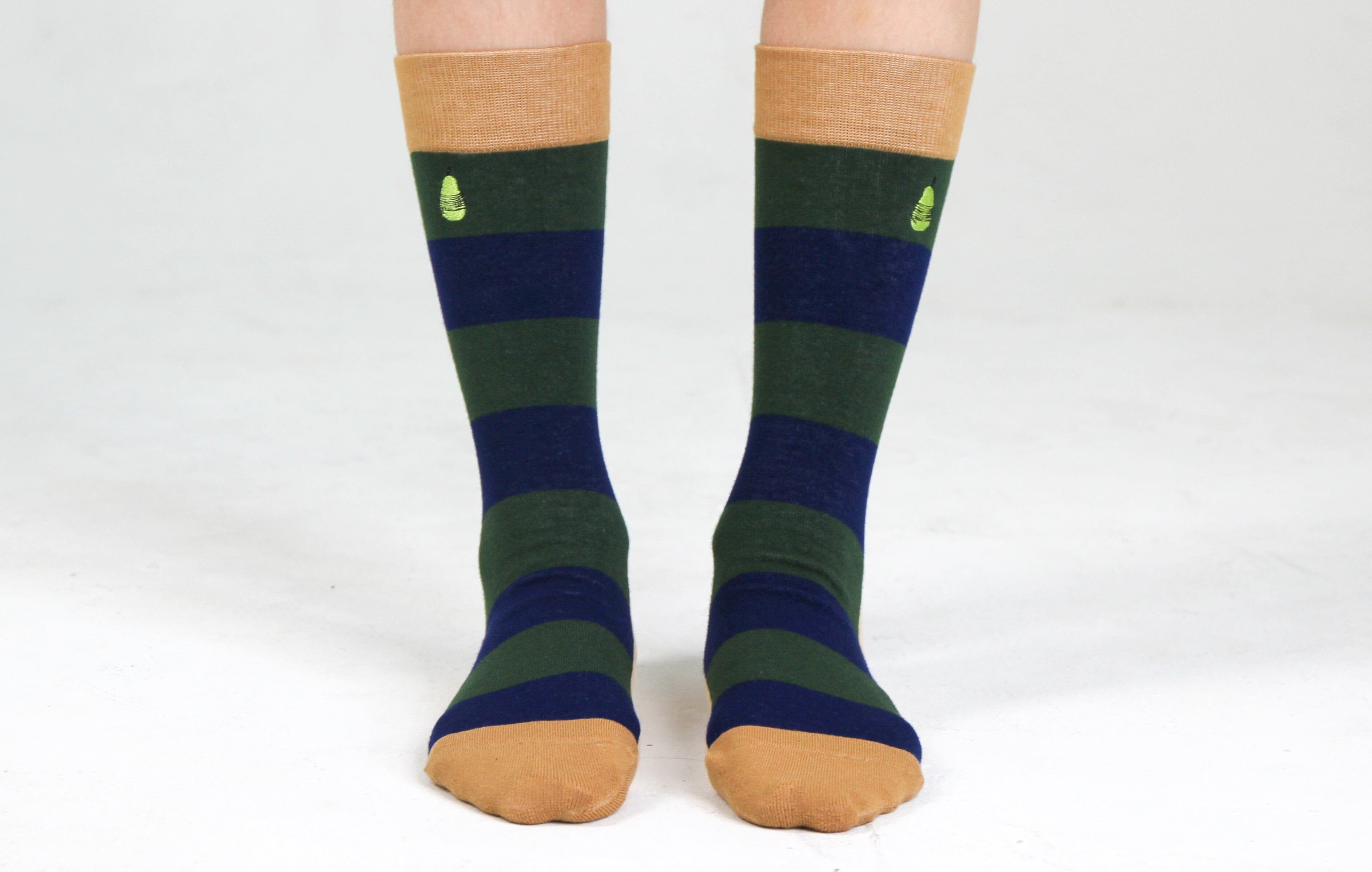 Kids' Rugby Stripe Crew Socks - Woven Pear