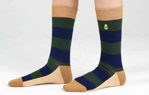Kids' Rugby Stripe Crew Socks Apparel & Accessories Woven Pear M/L 
