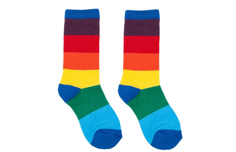 Rainbow Merino Wool Boot Socks | Children Woven Pear 